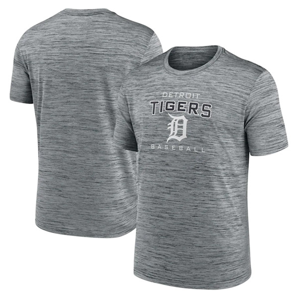 Men's Detroit Tigers Gray Velocity Practice Performance T-Shirt